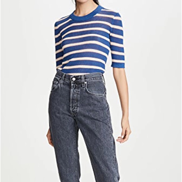 $250 VERONICA BEARD Dean Striped Sweater Knit Top - Picture 2 of 2